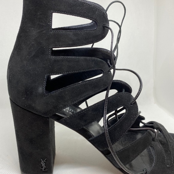 Saint Laurent Black Suede Gladiator Sandal - Picture 2 of 6